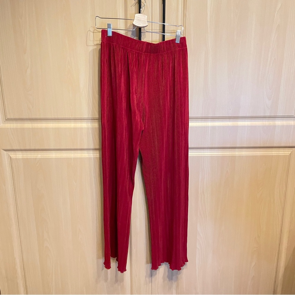 Abercrombie & Fitch Elevated Plisse Pants | Size M, Red